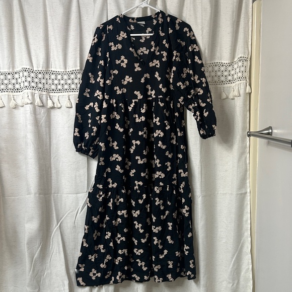 a new day Dresses & Skirts - a new day Black Maxi Dress with Light Pink Floral Print
